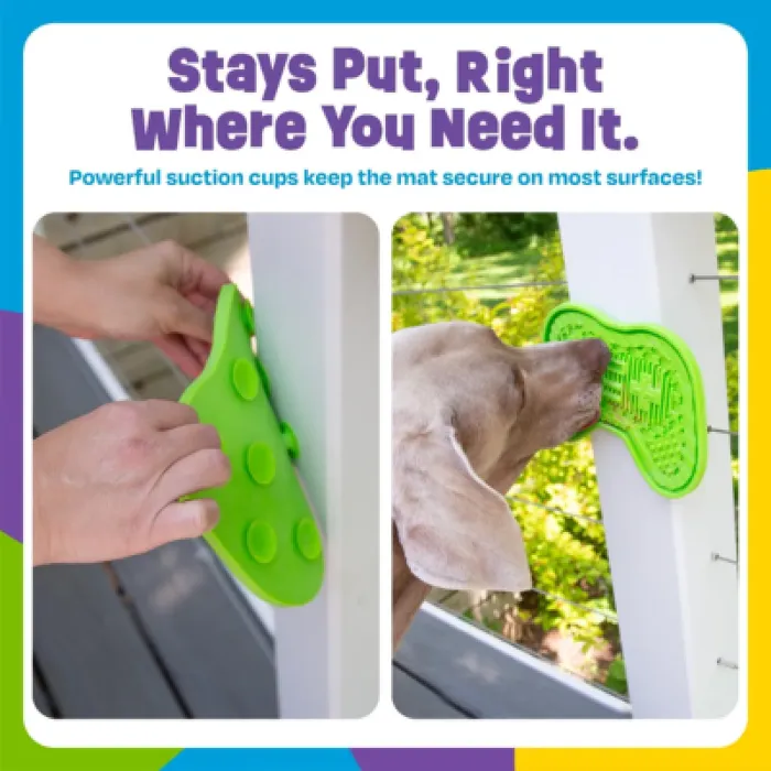 Brightkins Gamer Lick Mat green suction cup use