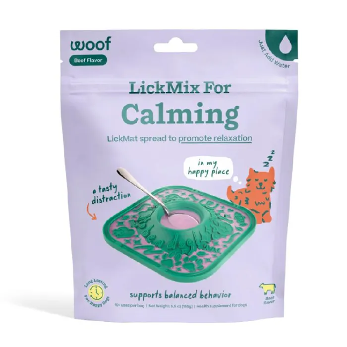 Woof Dog Treat Lick Mat Lickmix Calming 5.5oz