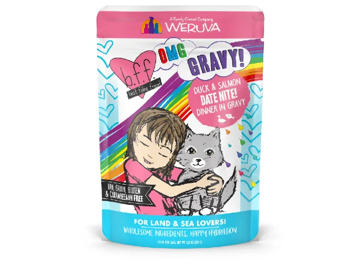 Weruva Cat OMG Pch Date Nite Duck Slmn 2.8-oz