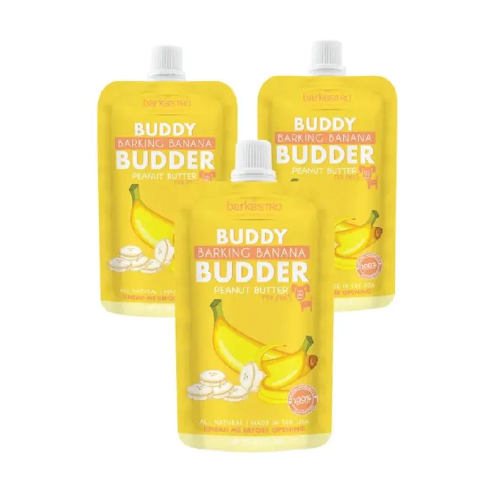 Bark Bistro Barkin Banana Buddy Budder Squeeze Pack 4oz (new)