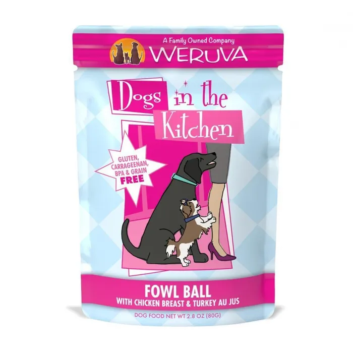 Weruva Dog Dik Gf Fowl Ball Shreds Pouch 2.8-oz