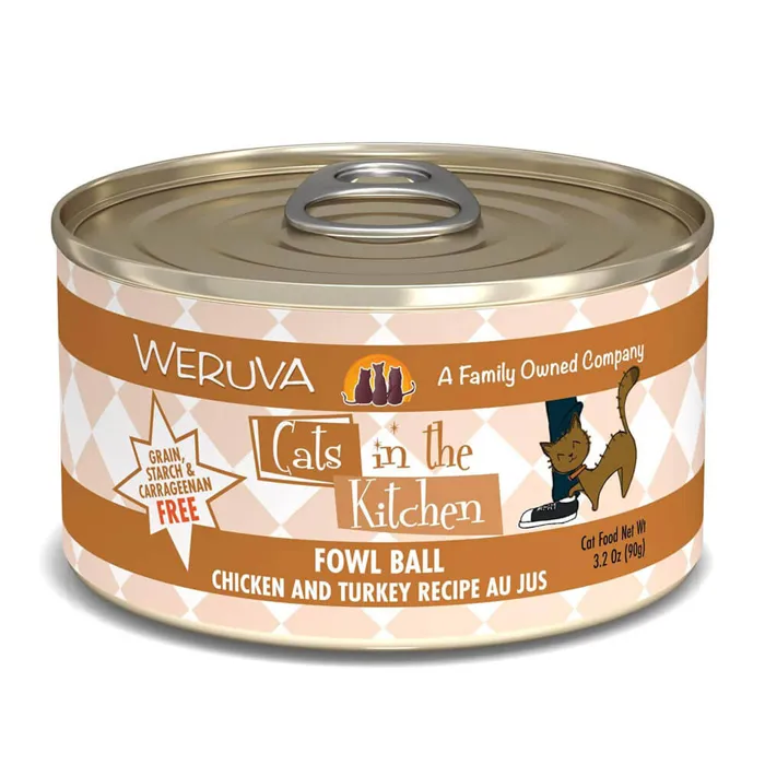 Weruva Cat Cik Gf Fowl Ball Shreds Can 3.2-oz