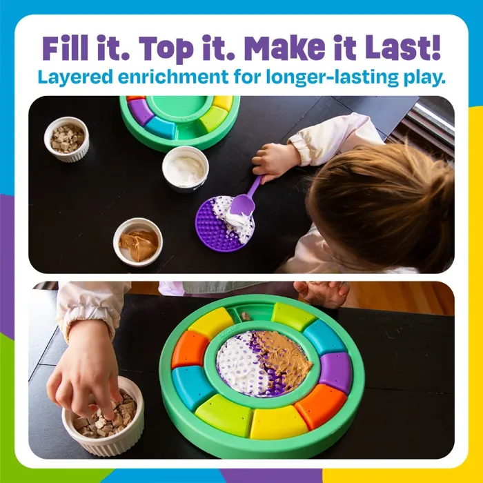 Brightkins Color Wheel Treat Puzzle Lick Mat feeding