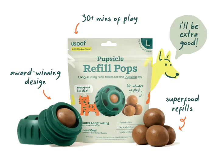 Woof Treat Pops Refill Chicken & Peanut Butter LG