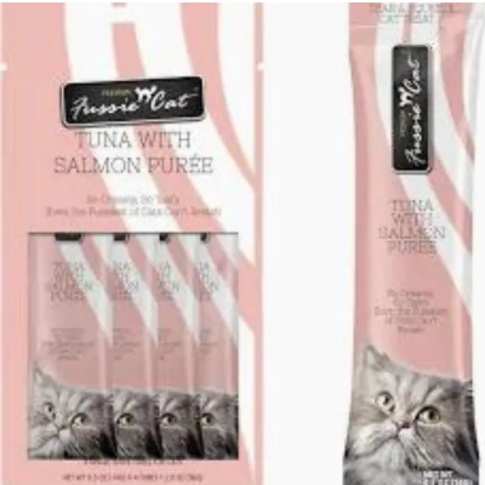 Fussie Cat Goat Milk Puree Tuna w/Slmn 4pk