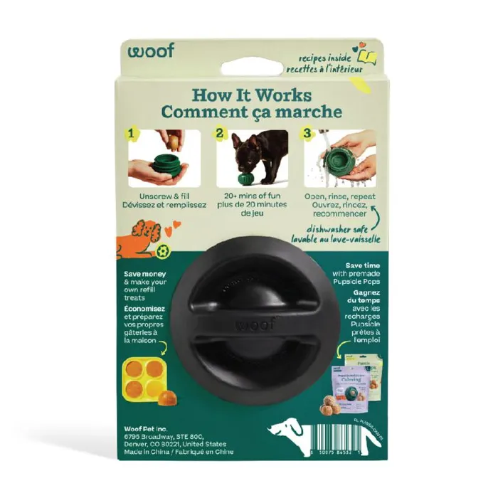 Woof Dog Toy Pupsicle Power Chewer Blk LG