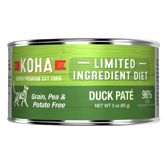 Koha Lid Canned Cat Food Duck Pate 3-oz