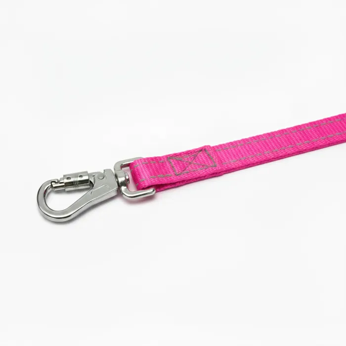 Bay Dog Hudson Sunset Pink 6-Foot Leash Hardware Close-Up