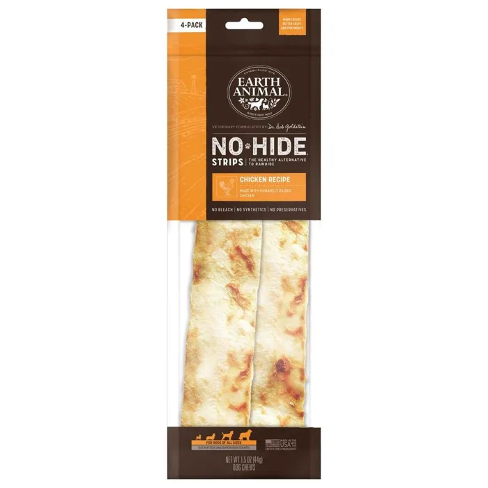 Earth Animal No Hide Ckn Strips 4pk