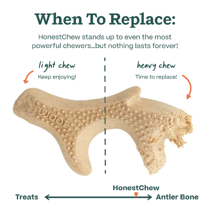 Woof Dog Toy Honestchew Antler MD
