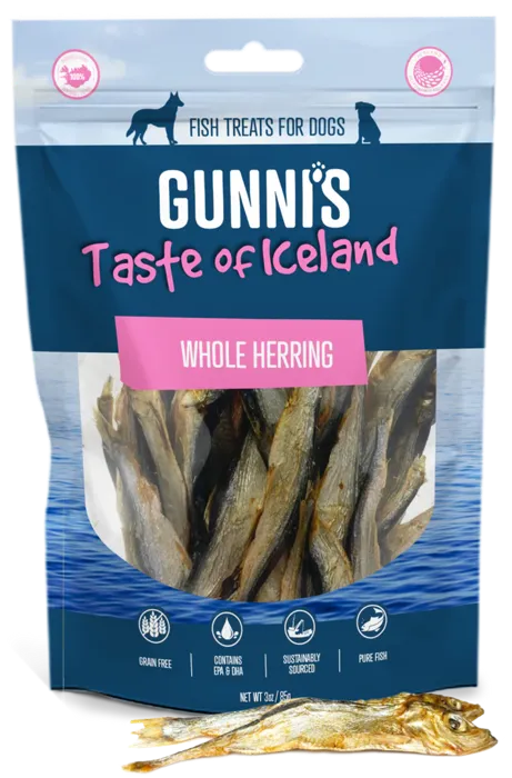 Gunnis Dog Treat Whole Herring 3-oz