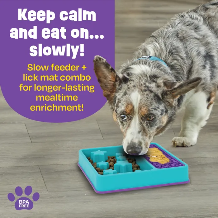 Brightkins Square Slow Feeder Bowl Lick Mat dog use