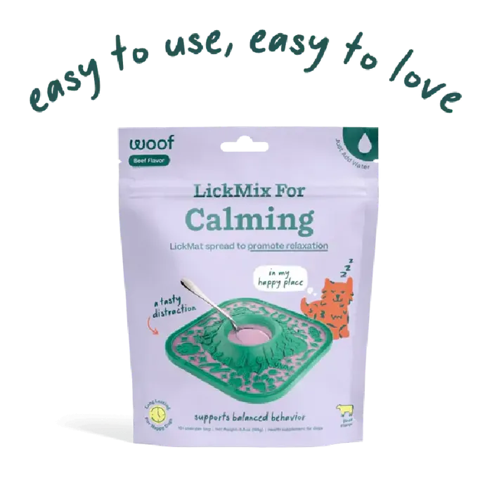 Woof Dog Treat Lick Mat Lickmix Calming 5.5oz