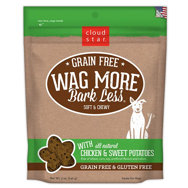 Bark Less Soft & Chewy Gf Chkn & Sw Pot Trt 5-oz