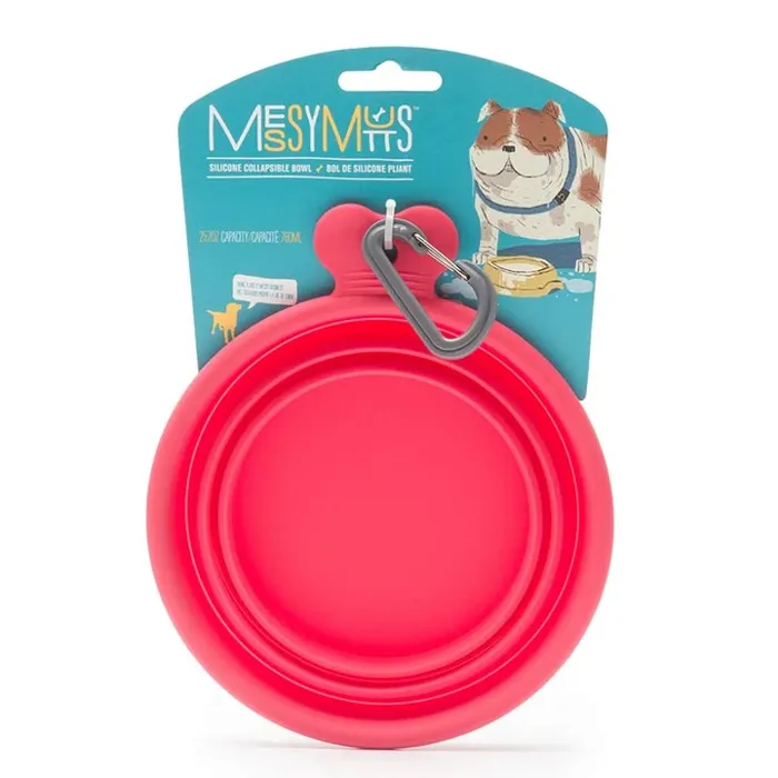 Messy Mutts Watermelon Red collapsible bowl flattened packaging