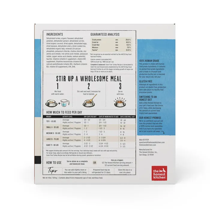HK Dehydrated Grain Free Trky 4#
