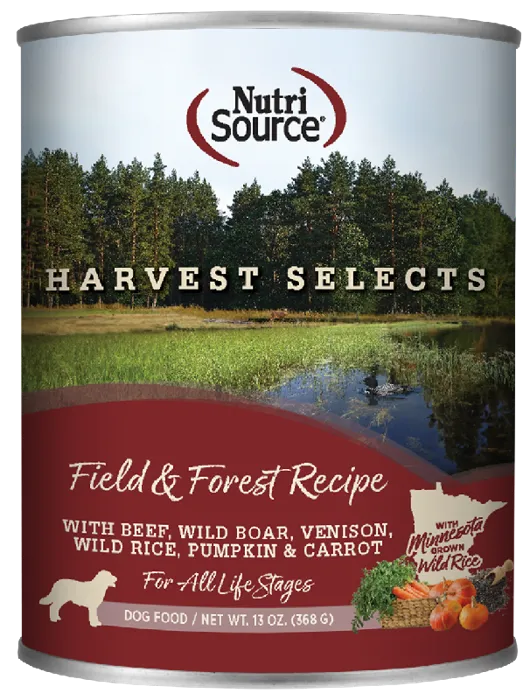 Nutrisource Dog Harvest Selects Field Forest Can 12.3oz 12/cs