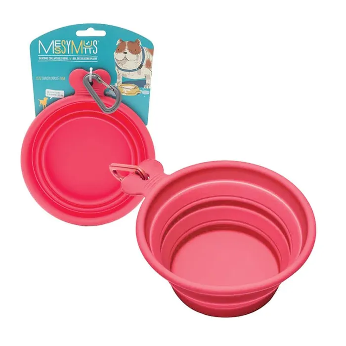 Messy Mutts Watermelon Red 3-cup bowl packaged and expanded