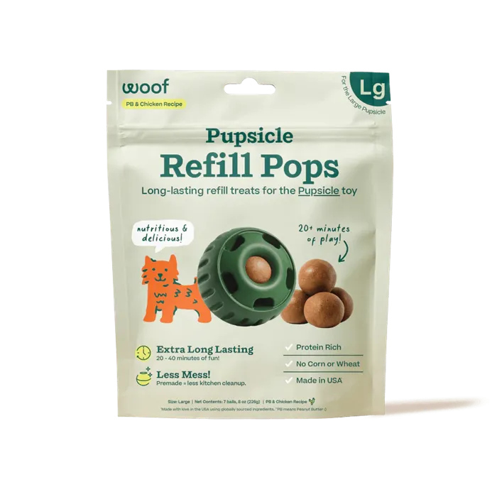 Woof Treat Pops Refill Chicken & Peanut Butter LG