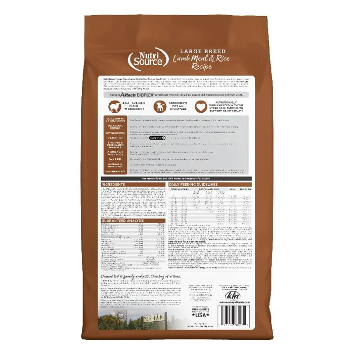 Nutrisource Large Breed Lamb & Rice 26 Lb
