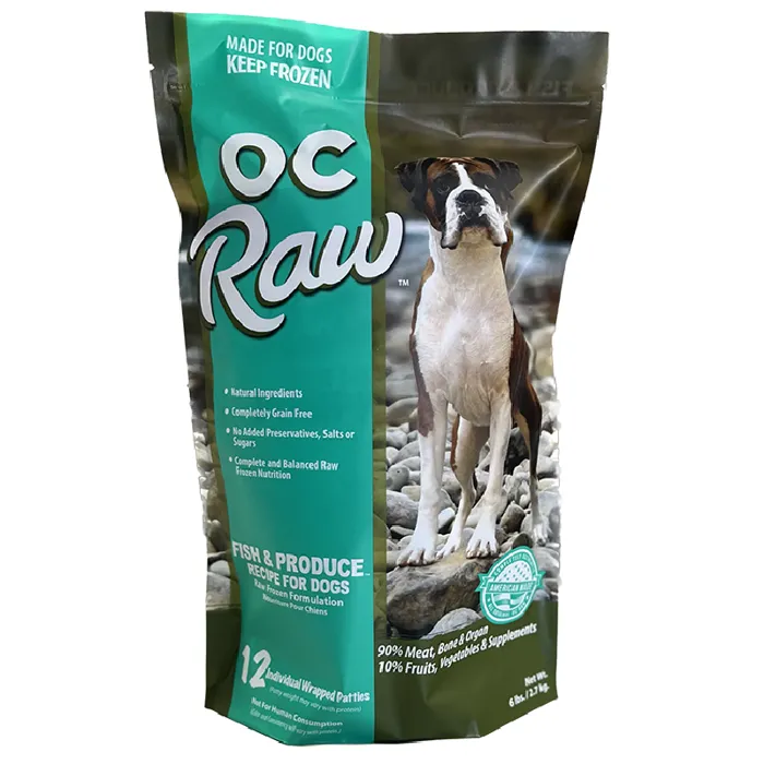 Oc Raw Dog Frozen Fish & Produce Patties 6 Lbs