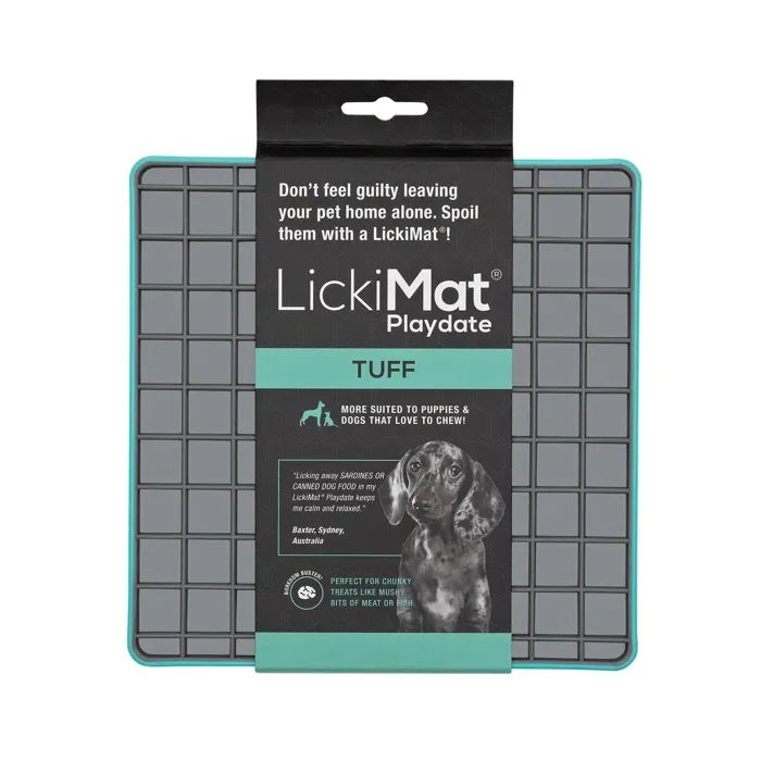 LickiMat Tuff Playdate Aqua 20cm packaged front