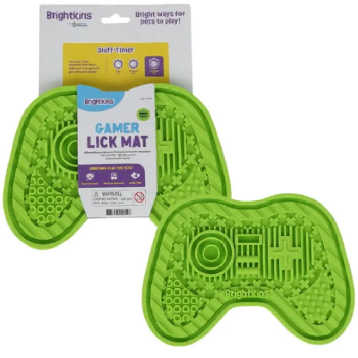 Brightkins Gamer Lick Mat green front packaging view