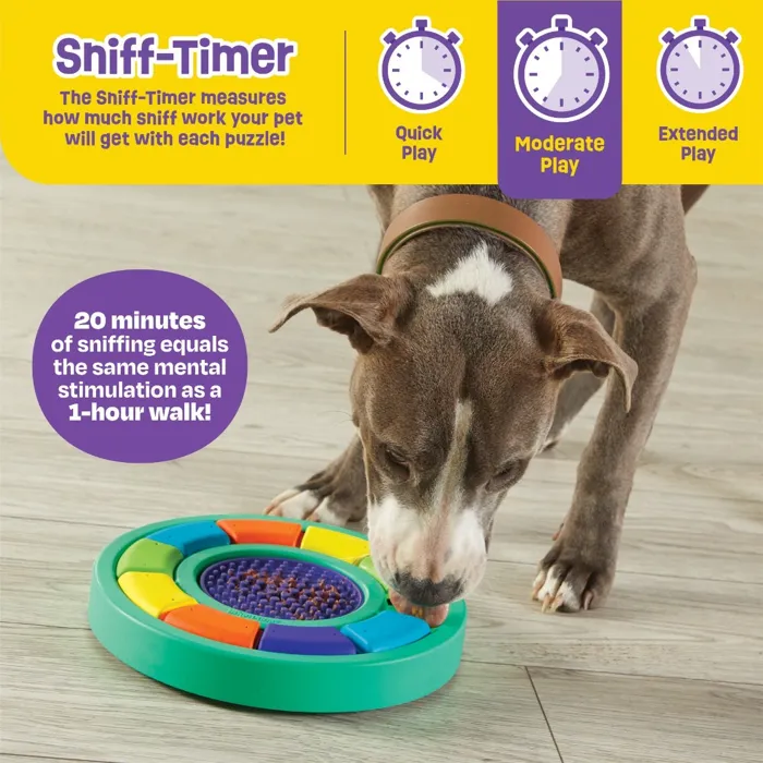 Brightkins Color Wheel Treat Puzzle Lick Mat dog use