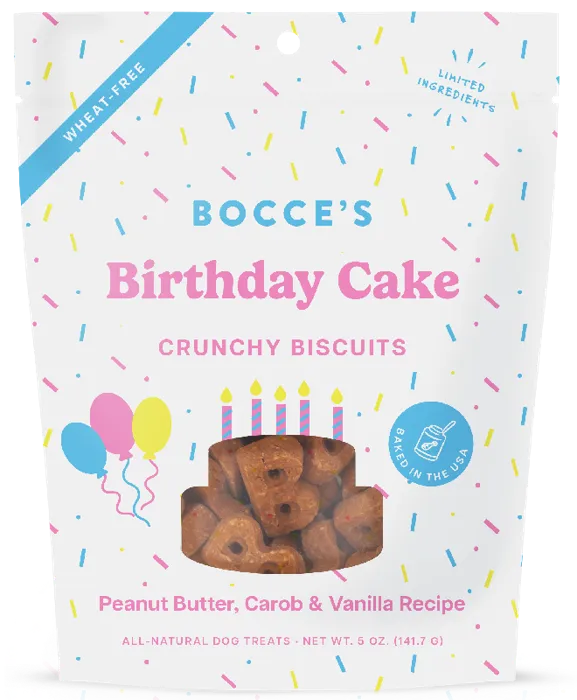 Bocce's Bakery Birthday Cake Biscuit 5-oz