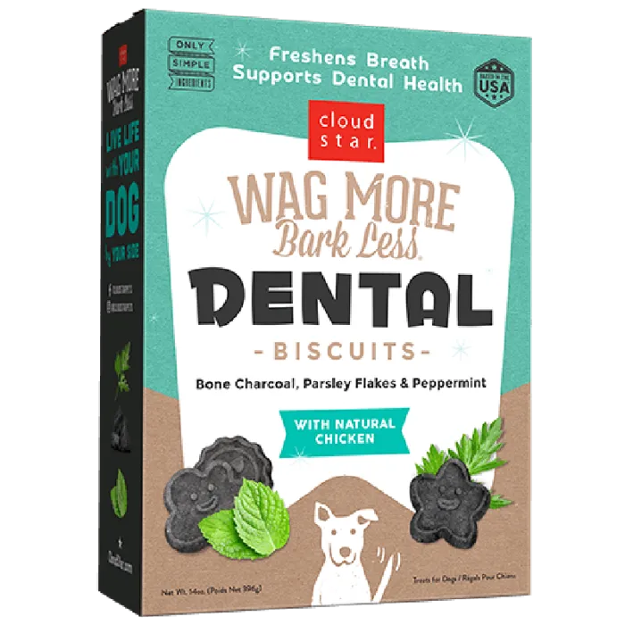 Wag More Dental Biscuit Chicken/charcoal 14oz