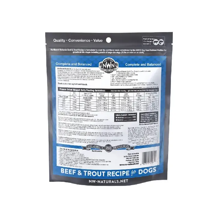 Northwest Nat Freeze Dried Nuggets Beef Trout 12-oz