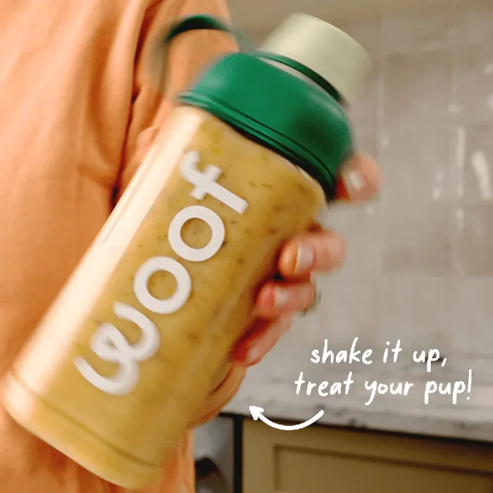 Woof Dog Treat Mixer Bottle