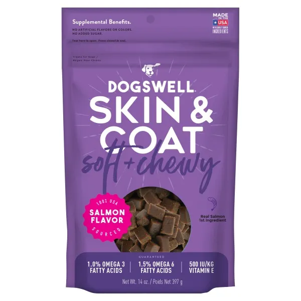 Dogswell Soft/Chewy Skin & Coat Slmn 14-oz