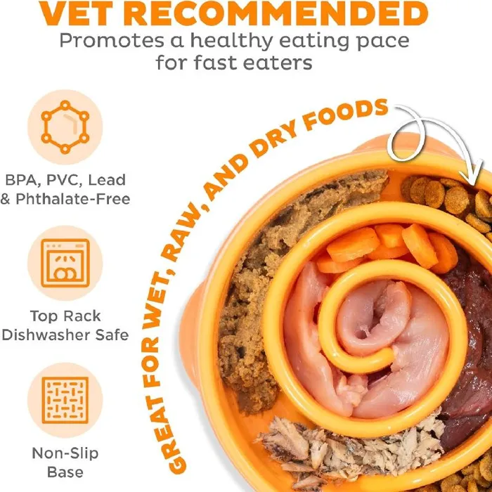 Outward Hound Slow/Fun Feeder Orange MD