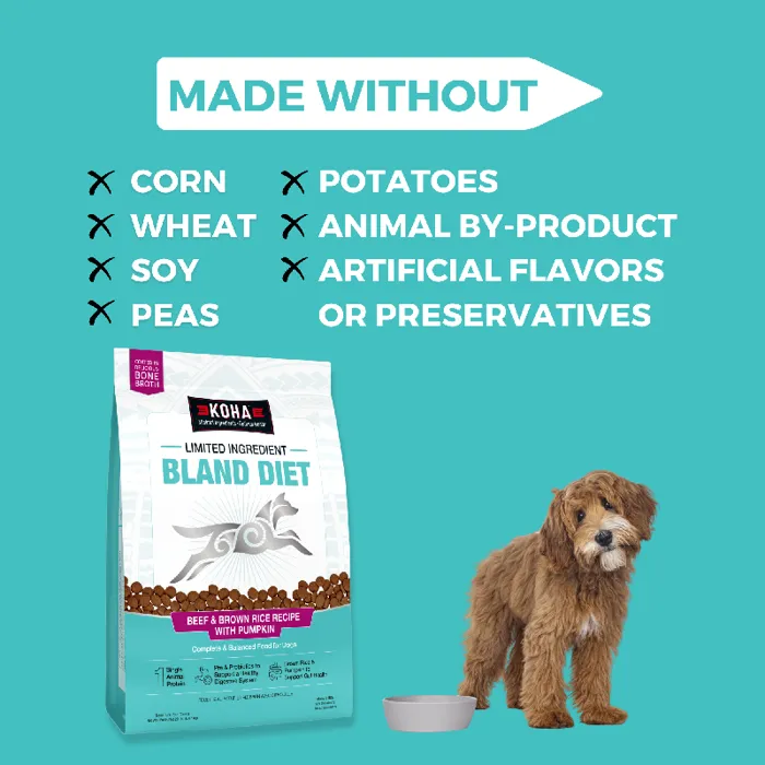 Koha Dog Lid Bland Diet Beef Brown Rice 20lb