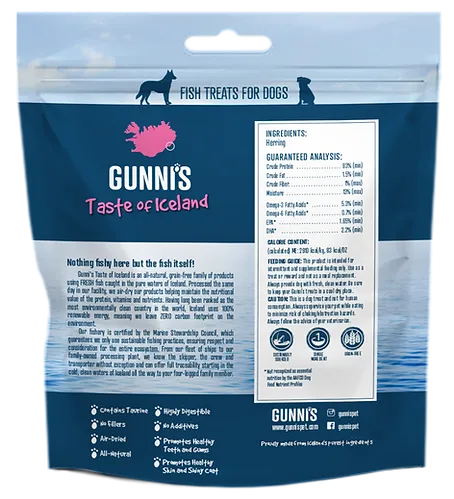 Gunni's Dog Treats Whole Herring 3-oz