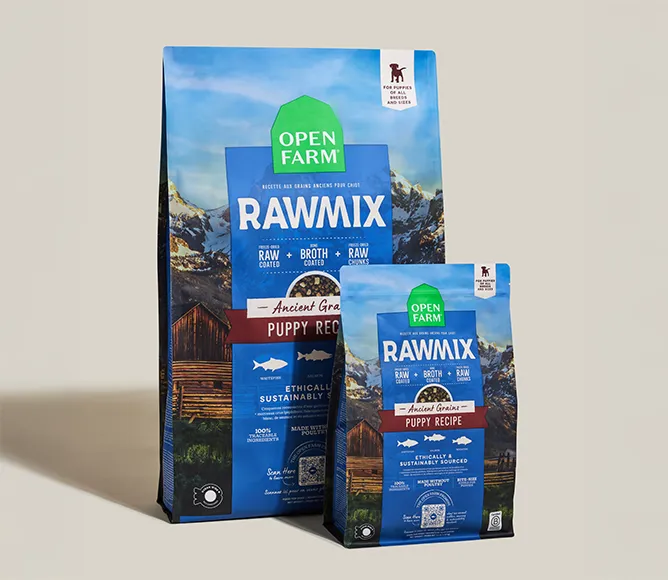 Open Farm RawMix Puppy Ancient Grains 3.5-lb and 20-lb bags