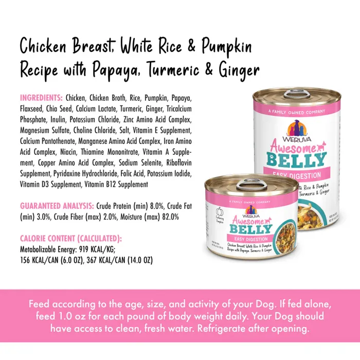 Weruva Dog Awesome Belly Ckn/Rice 6-oz