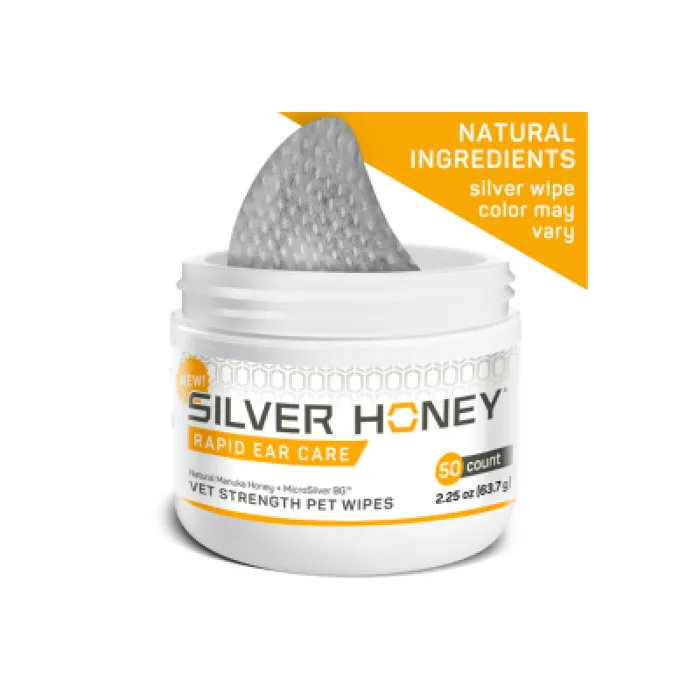 Absorbine Silver Honey Rapid Ear Care Pet Wipes 50