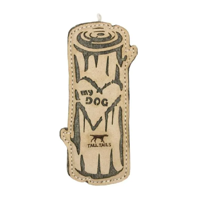 Tall Tails Toy Nat Leather Love My Dog Log 9"