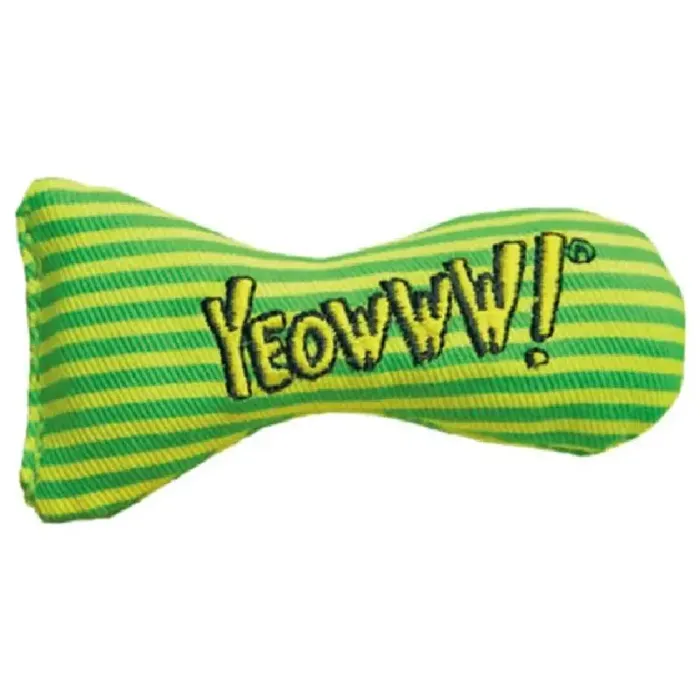 Yeowww! Stinkies Sardine Stripes Catnip Toy Green