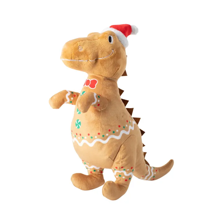 Fringe Studio Cookie-Saurus Christmas plush dog toy front