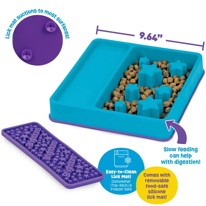 Brightkins Square Slow Feeder Bowl Lick Mat removable mat