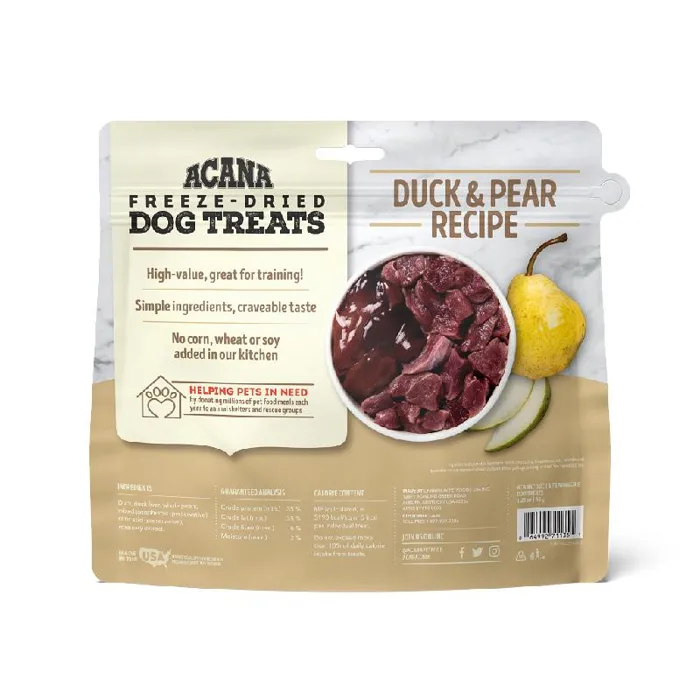 Acana Freeze Dried Duck & Pear Dog Treats 3.25 Oz