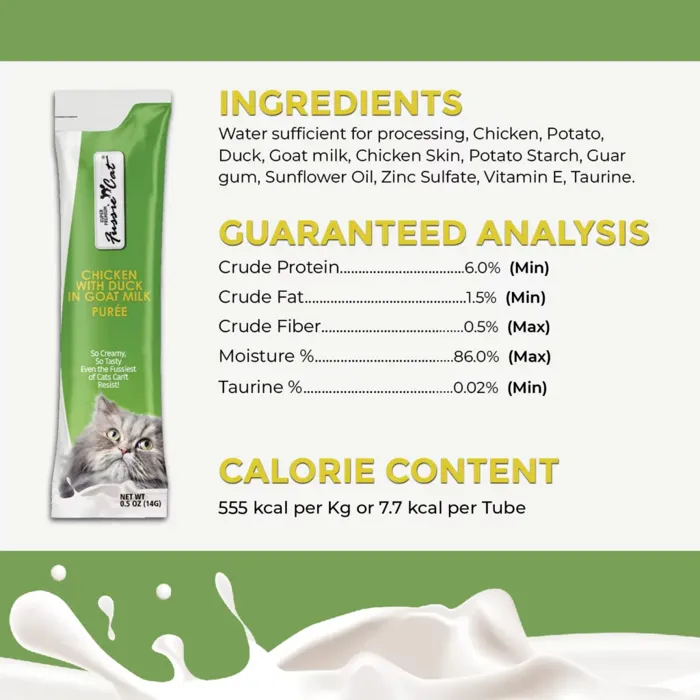 Fussie Cat Goat Milk Puree Ckn/Duck 4pk