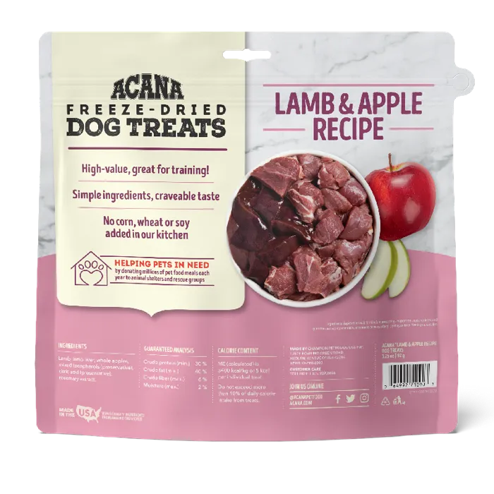 Singles Fd Dog Treats, Lamb & Apple, Gf 3.25-oz
