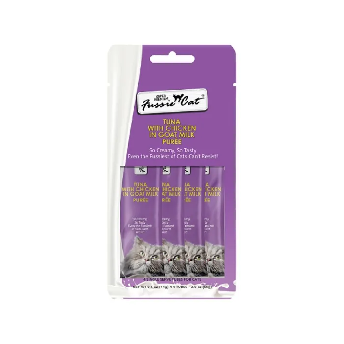 Fussie Cat Goat Milk Puree Tuna w/Ckn 4pk