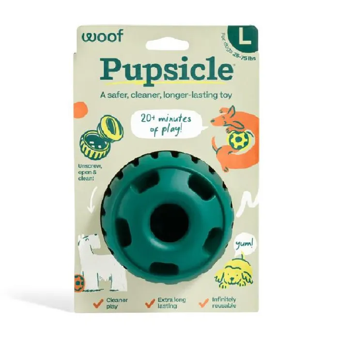 Woof Dog Toy Pupsicle Green LG