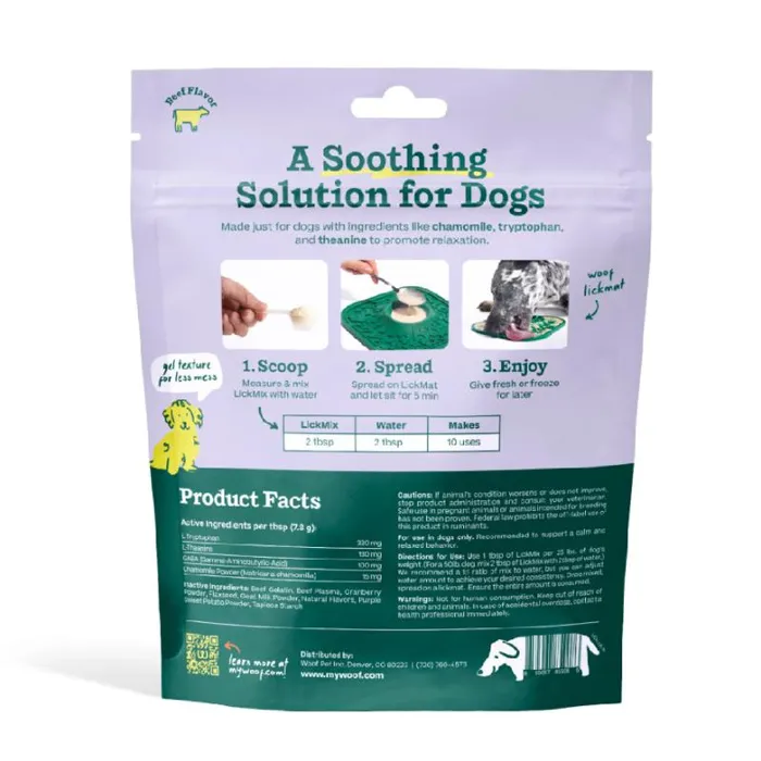 Woof Dog Treat Lick Mat Lickmix Calming 5.5oz