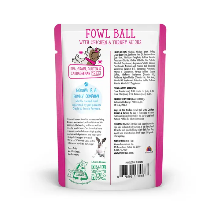 Weruva DITK Fowl Ball Ckn/Trky Pch 2.8-oz